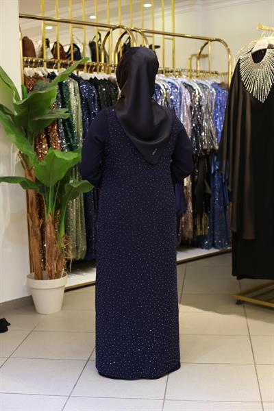 ARMC569 CODE NECK STONE EVENING DRESS