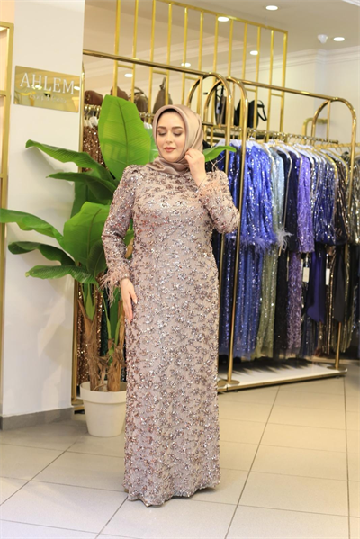 ARMC615 CODED STONE-EMBELLISHED EVENING GOWN