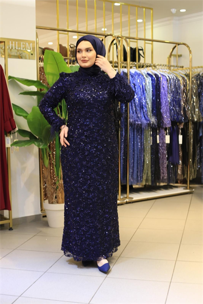 ARMC615 فستان سهرة مزين بالحجارة الكريمة