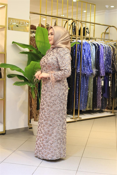 ARMC615 CODED STONE-EMBELLISHED EVENING GOWN