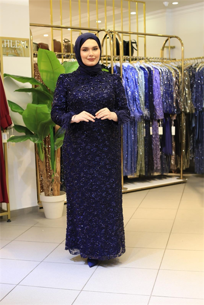 ARMC615 فستان سهرة مزين بالحجارة الكريمة