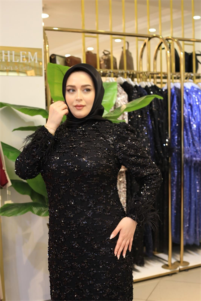 ARMC615 فستان سهرة مزين بالحجارة الكريمة