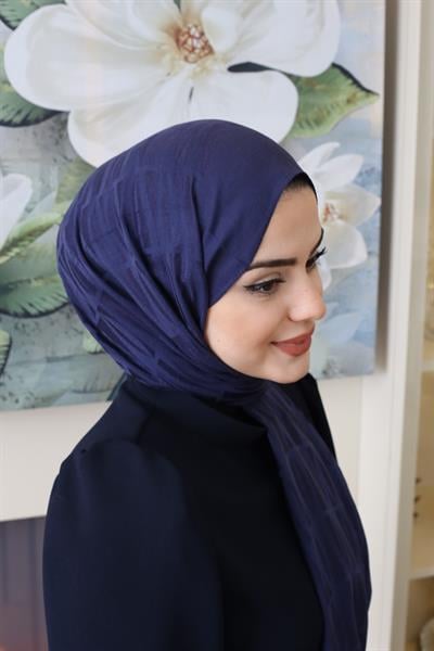 ARMİNE LYOCELL ÇUBUK DESEN ŞAL 3 LACİVERT