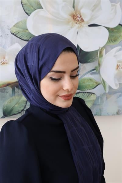 ARMİNE LYOCELL ÇUBUK DESEN ŞAL 3 LACİVERT