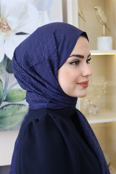 ARMİNE ÜÇGEN MONOGRAM LYOCELL ŞAL 5 LACİVERT