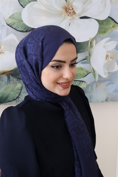 ARMİNE KARE MONOGRAM LYOCELL ŞAL 6 LACİVERT