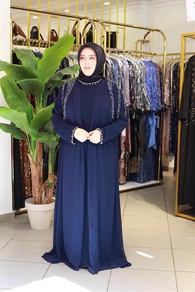 BEY5107 CODE SHEFON DETAILED CLUSTER STONE DRESS