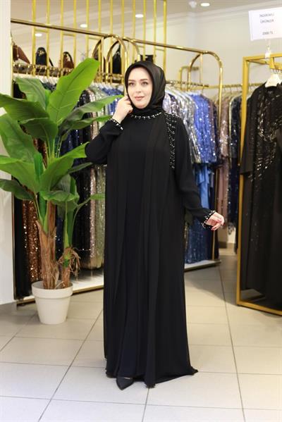 BEY5107 CODE SHEFON DETAILED CLUSTER STONE DRESS