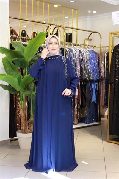 BEY5107 CODE SHEFON DETAILED CLUSTER STONE DRESS