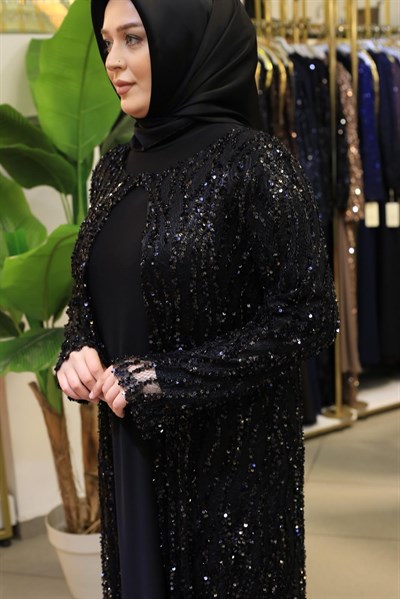 BEY701 KOD TAŞLI ABAYA TAKIM