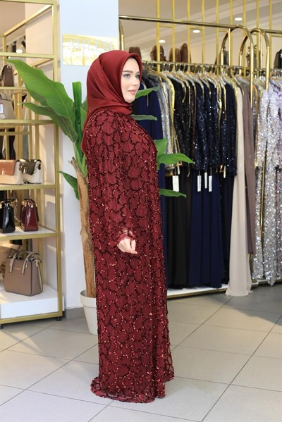 BEY701 KOD TAŞLI ABAYA TAKIM