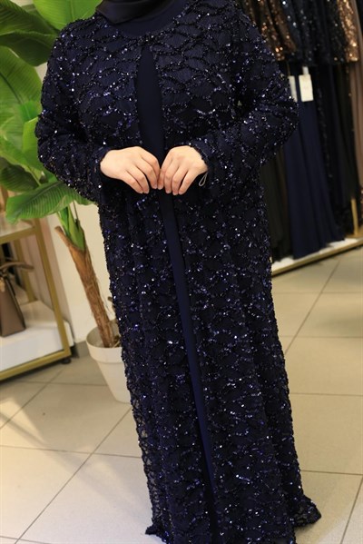 BEY701 KOD TAŞLI ABAYA TAKIM
