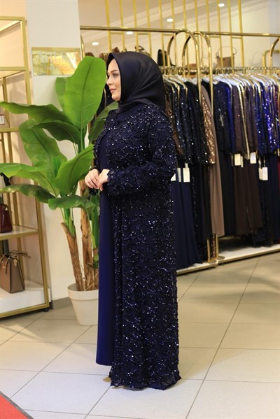 BEY701 KOD TAŞLI ABAYA TAKIM