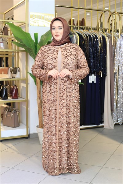 BEY701 KOD TAŞLI ABAYA TAKIM