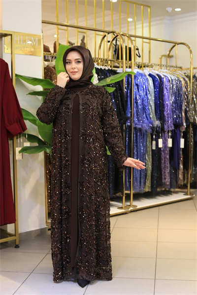 BEY701 CODED STONE ABAYA SET