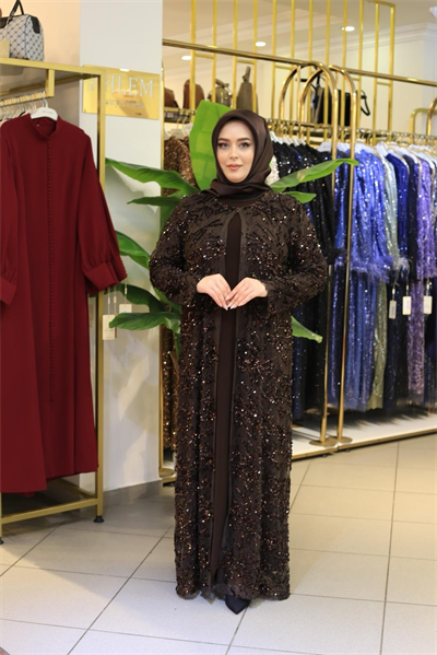 BEY701 CODED STONE ABAYA SET