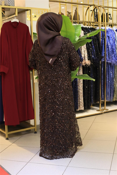 BEY701 CODED STONE ABAYA SET