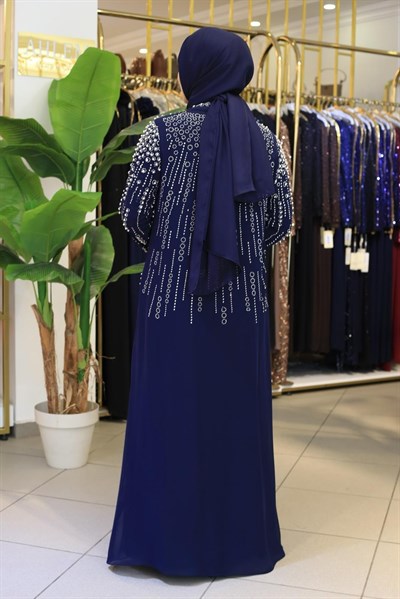 BEY703 ABAYA SUIT WITH RIDGE STONES