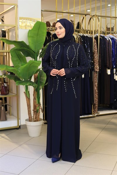 BEY704 CODE SAWAROSKI STONE ABAYA SET