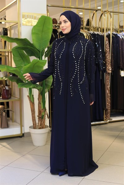 BEY704 CODE SAWAROSKI STONE ABAYA SET
