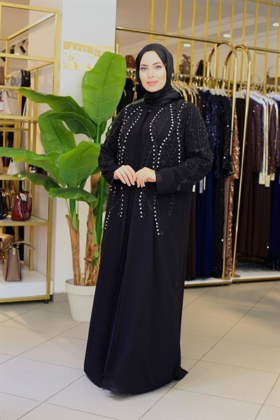 BEY704 CODE SAWAROSKI STONE ABAYA SET