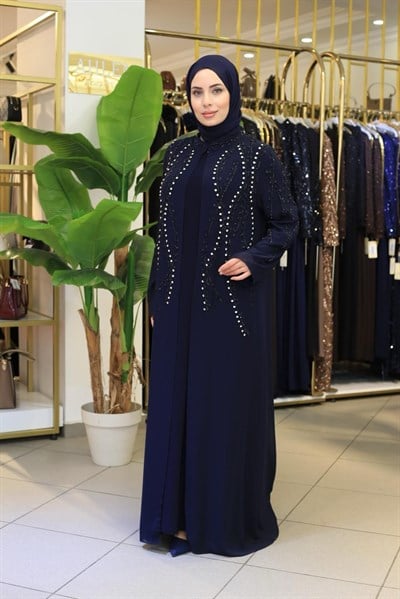 BEY704 CODE SAWAROSKI STONE ABAYA SET