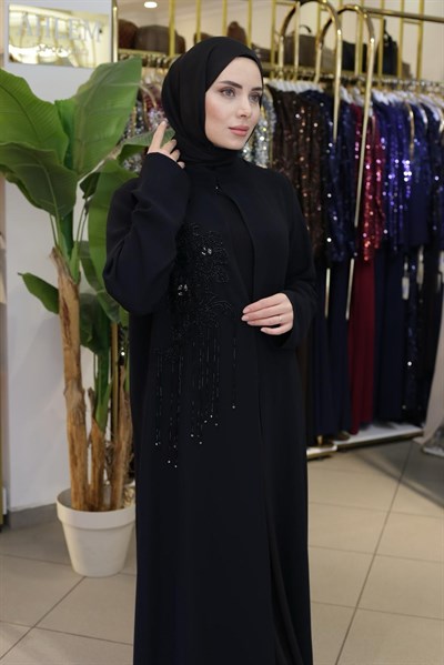 BEY801 KOD SIRA TAŞLI ABAYA TAKIM