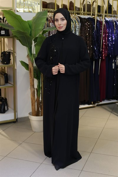 BEY801 KOD SIRA TAŞLI ABAYA TAKIM