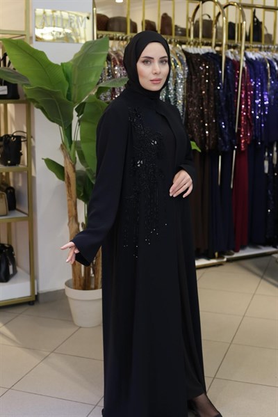 BEY801 KOD SIRA TAŞLI ABAYA TAKIM