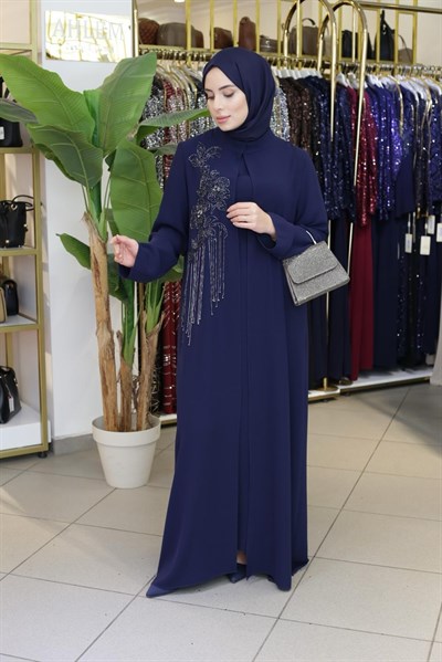 BEY801 KOD SIRA TAŞLI ABAYA TAKIM