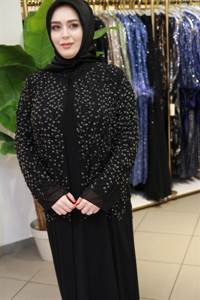 BEY805 CODE STONE PRINTED ABAYA SUIT