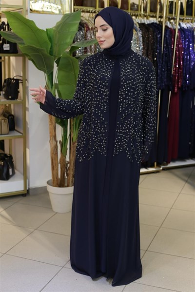 BEY805 KOD TAŞ BASKILI ABAYA TAKIM