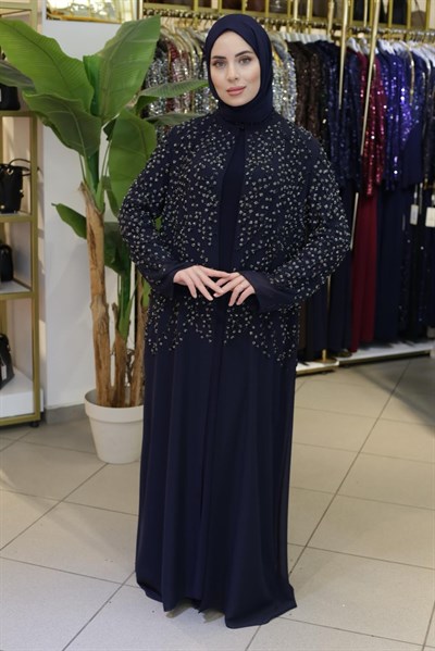 BEY805 KOD TAŞ BASKILI ABAYA TAKIM