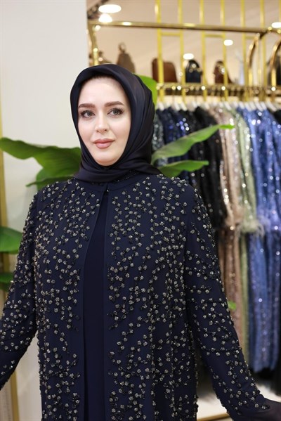 BEY805 CODE STONE PRINTED ABAYA SUIT