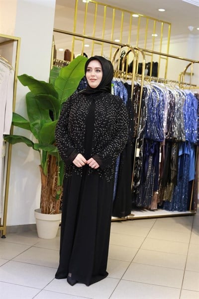 BEY805 CODE STONE PRINTED ABAYA SUIT