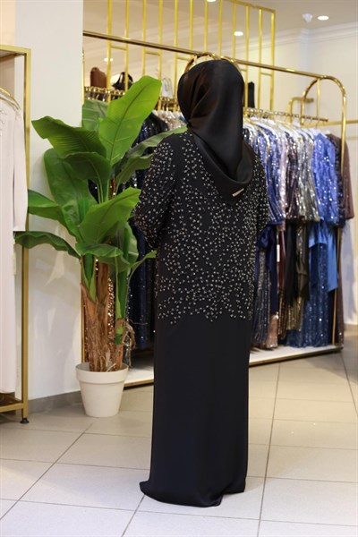 BEY805 KOD TAŞ BASKILI ABAYA TAKIM