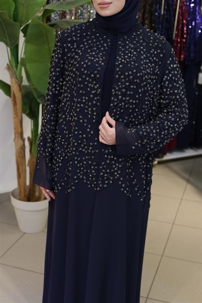 BEY805 KOD TAŞ BASKILI ABAYA TAKIM