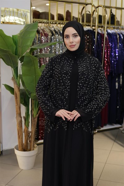 BEY805 KOD TAŞ BASKILI ABAYA TAKIM