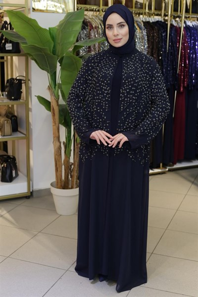 BEY805 KOD TAŞ BASKILI ABAYA TAKIM
