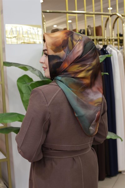 ÇİÇEK DESEN ARMİNE SAF İPEK EŞARP 9603/31 KOD