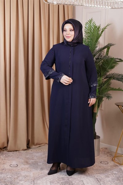 2520 CODE DOUBLE SLEEVE STONE EMBROIDERY ABAYA