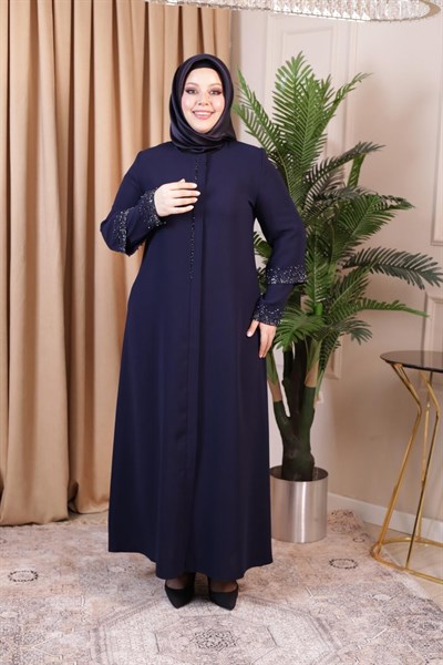 2520 CODE DOUBLE SLEEVE STONE EMBROIDERY ABAYA