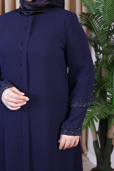 2520 CODE DOUBLE SLEEVE STONE EMBROIDERY ABAYA