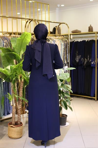 CINAR5020 KOD ZERAFET ABİYE ELBİSE LACİVERT