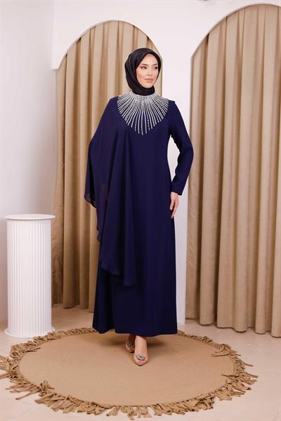 CNR5036 CODE EINÄRMELIGES ABENDKLEID MIT UMHANG