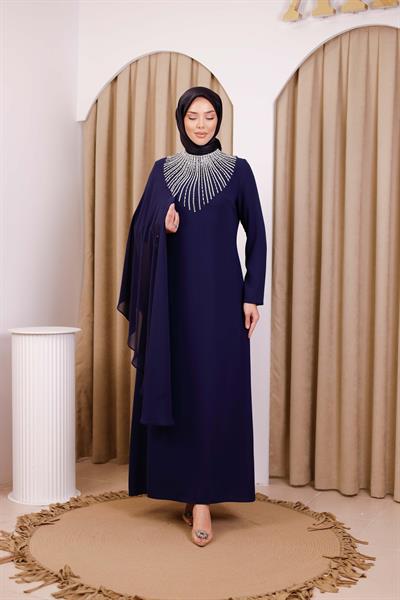 CNR5036 CODE EINÄRMELIGES ABENDKLEID MIT UMHANG