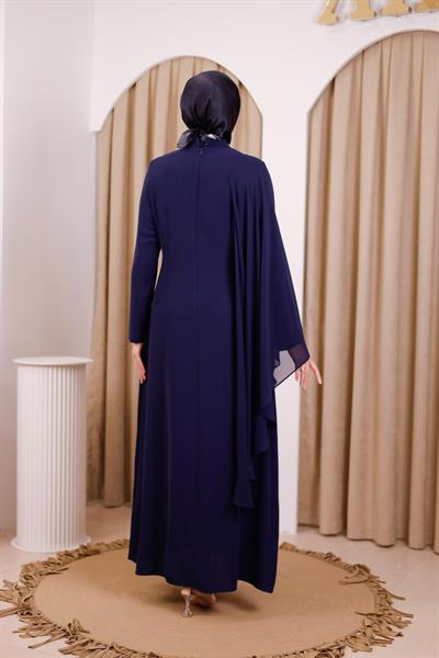 CNR5036 CODE EINÄRMELIGES ABENDKLEID MIT UMHANG