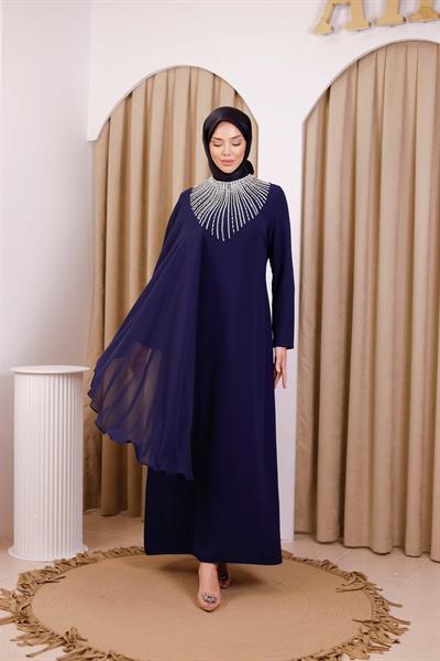 CNR5036 CODE EINÄRMELIGES ABENDKLEID MIT UMHANG