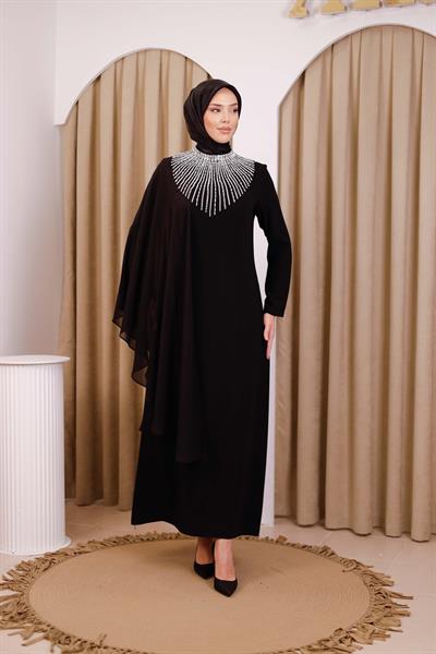 CNR5036 CODE EINÄRMELIGES ABENDKLEID MIT UMHANG