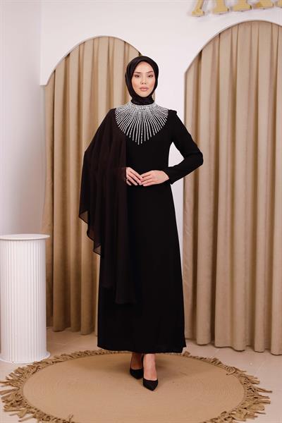 CNR5036 CODE EINÄRMELIGES ABENDKLEID MIT UMHANG